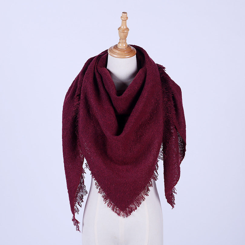 Monochrome circle yarn scarf high quality triangle scarf lady shawl - Loritta