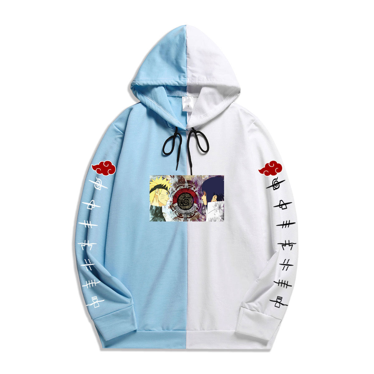 Japan Anime Naruto Itachi Splicing Printed Hoodie Sweatshirt Pullover Casual Hoodies