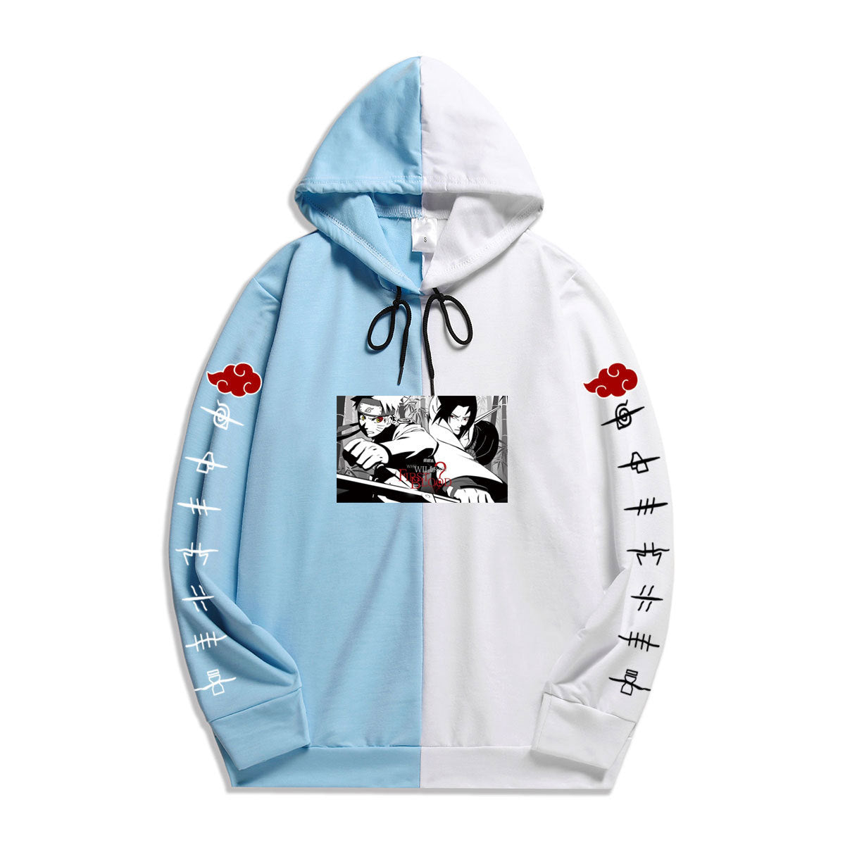 Japan Anime Naruto Itachi Splicing Printed Hoodie Sweatshirt Pullover Casual Hoodies