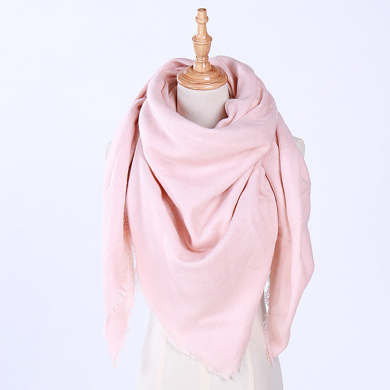 Pure color triangle scarf for autumn and winter - Loritta