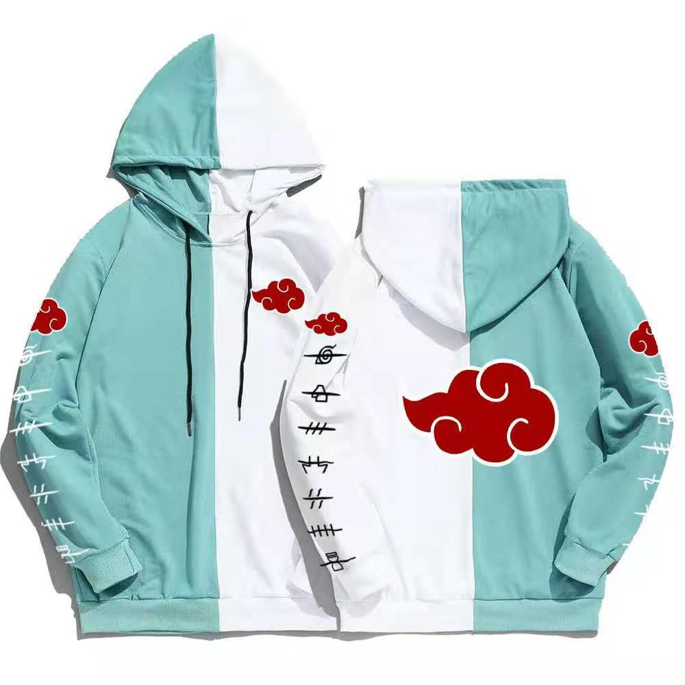 Japan Anime Naruto Itachi Splicing Printed Hoodie Sweatshirt Pullover Casual Hoodies