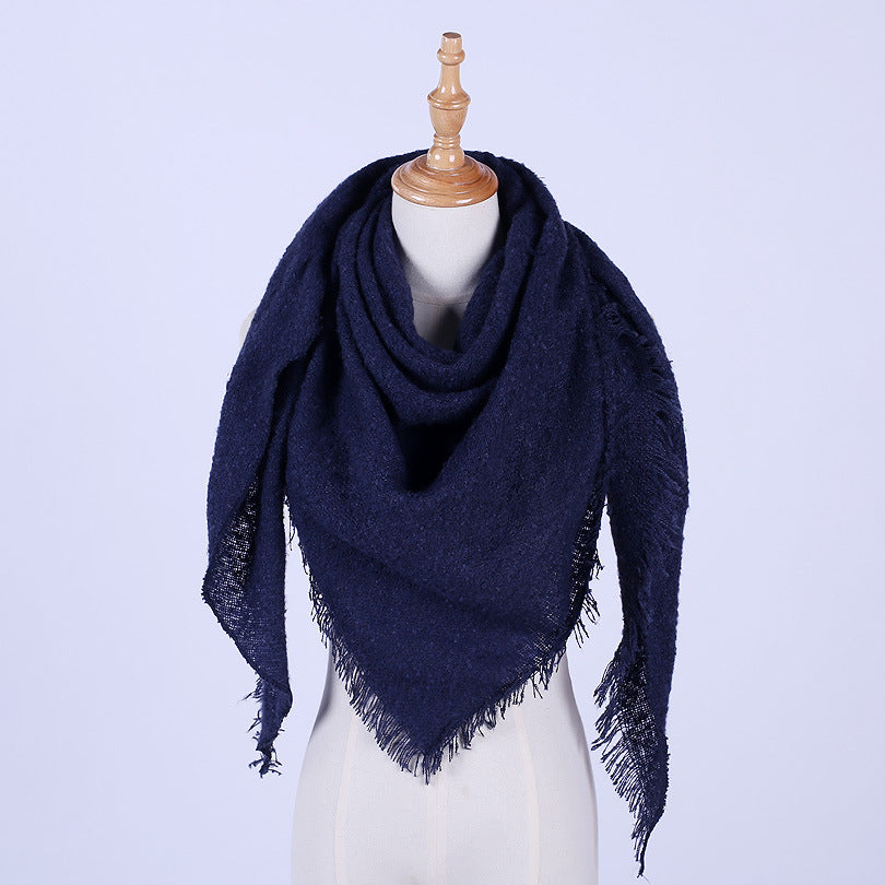 Monochrome circle yarn scarf high quality triangle scarf lady shawl - Loritta