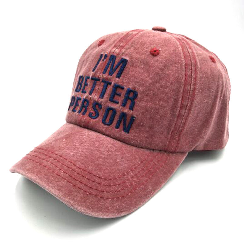 Simple Embroidery Letters Baseball Cap Pure Cotton - Loritta