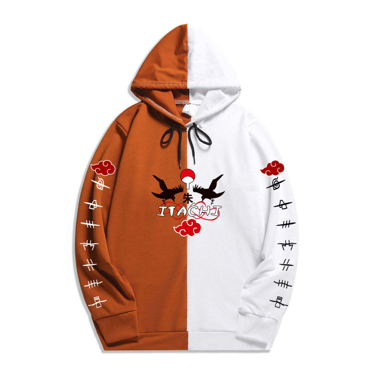 Japan Anime Naruto Itachi Splicing Printed Hoodie Sweatshirt Pullover Casual Hoodies