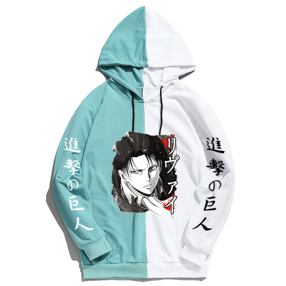 Anime Attack on Titan Levi Ackerman Men's/Women's Splicing Printed Hoodies