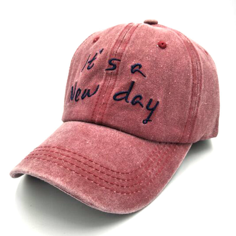 Simple Embroidery Letters Baseball Cap Pure Cotton - Loritta