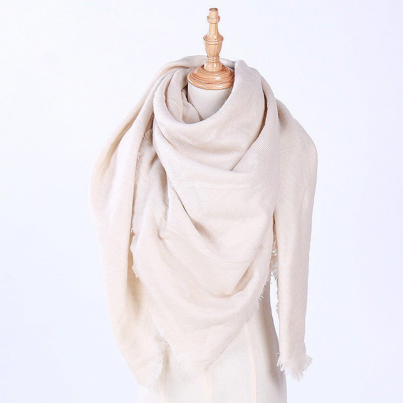 Pure color triangle scarf for autumn and winter - Loritta