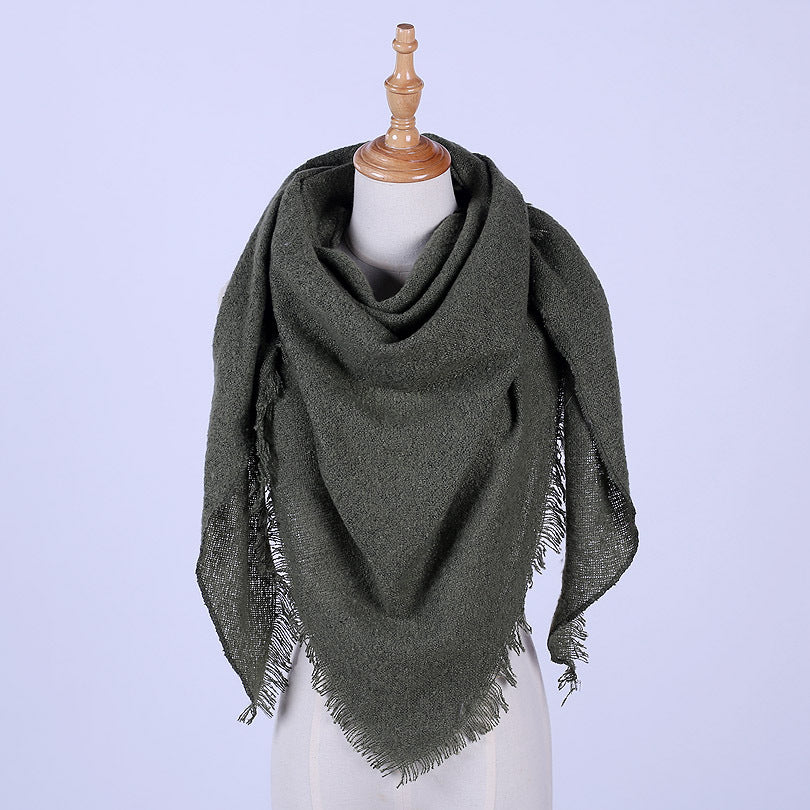 Monochrome circle yarn scarf high quality triangle scarf lady shawl - Loritta