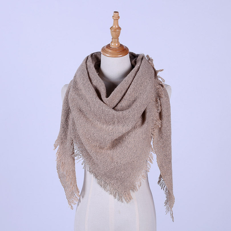 Monochrome circle yarn scarf high quality triangle scarf lady shawl - Loritta