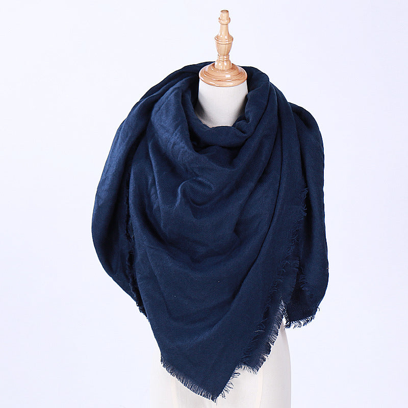 Pure color triangle scarf for autumn and winter - Loritta