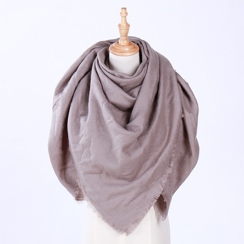 Pure color triangle scarf for autumn and winter - Loritta