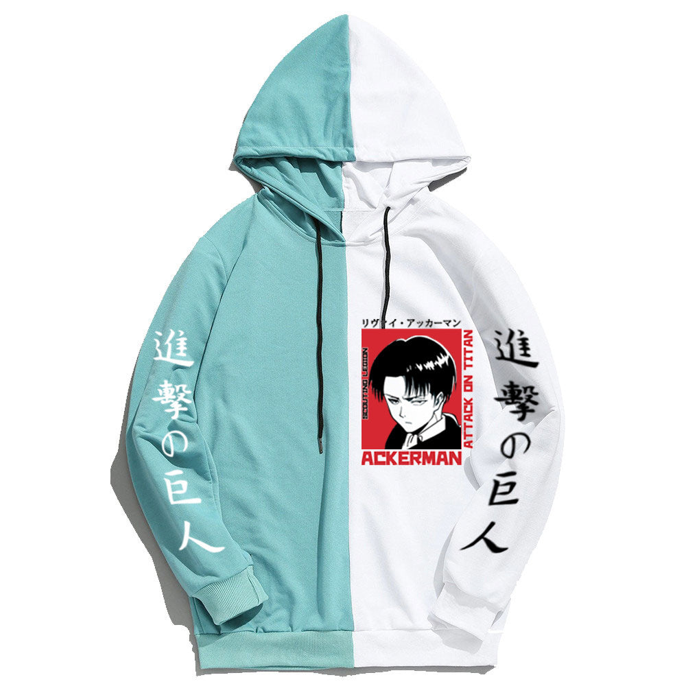 Anime Attack on Titan Levi Ackerman Men's/Women's Splicing Printed Hoodies