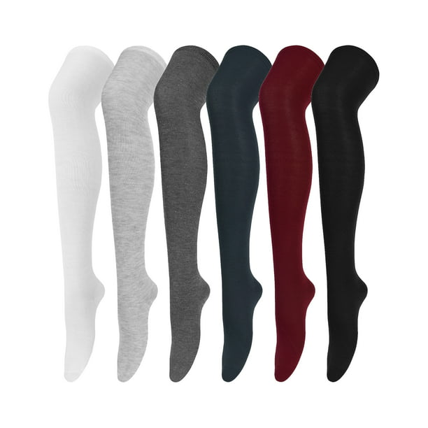 Loritta 6 Pairs Womens Thigh High Socks, Over the Knee High Socks for Women