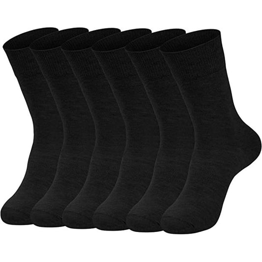 loritta 6 Pairs Mens Cotton Socks Solid Running Casual Crew Athletic Dress Socks for Men