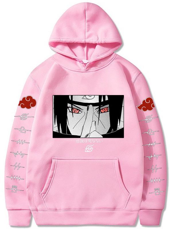 Manga Naruto Uchiha Itachi Pink Printed Hoodie