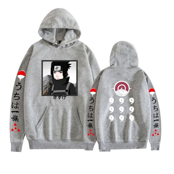 Japanese Anime Hoodies, Naruto's Sasuke Uchiha Printed Casual Sweatshirt