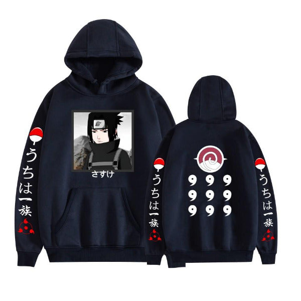 Japanese Anime Hoodies, Naruto's Sasuke Uchiha Printed Casual Sweatshirt