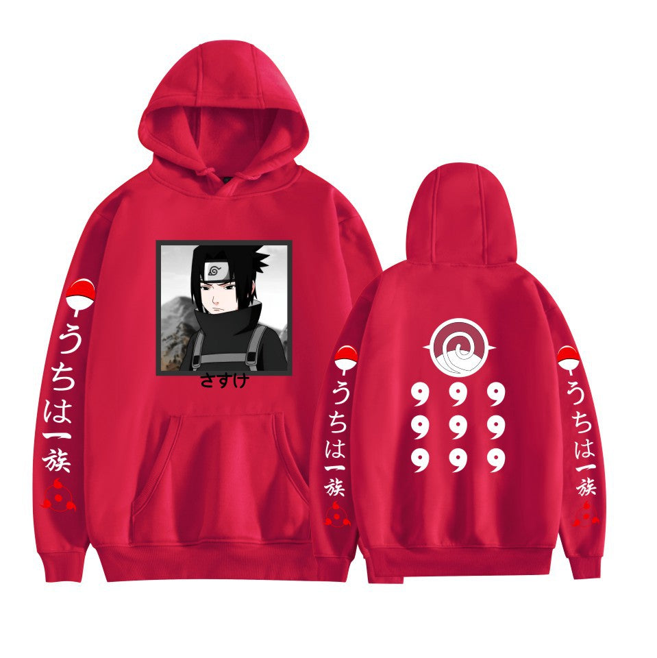 Japanese Anime Hoodies, Naruto's Sasuke Uchiha Printed Casual Sweatshirt