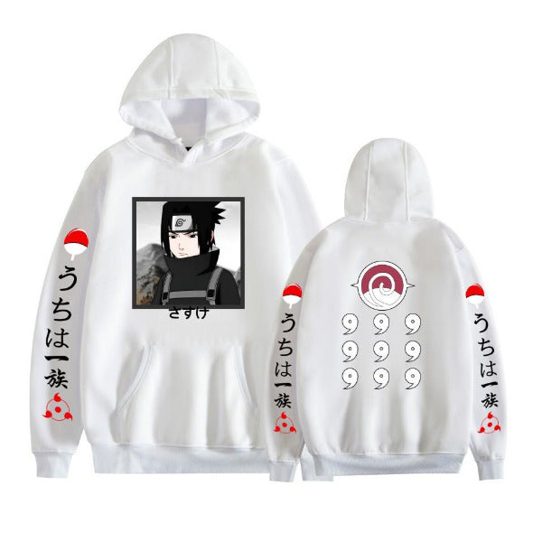 Japanese Anime Hoodies, Naruto's Sasuke Uchiha Printed Casual Sweatshirt