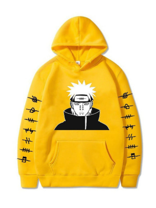 Manga Naruto Pein Yellow Printed Hoodie