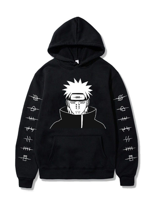Manga Naruto Pein Balck Printed Hoodie