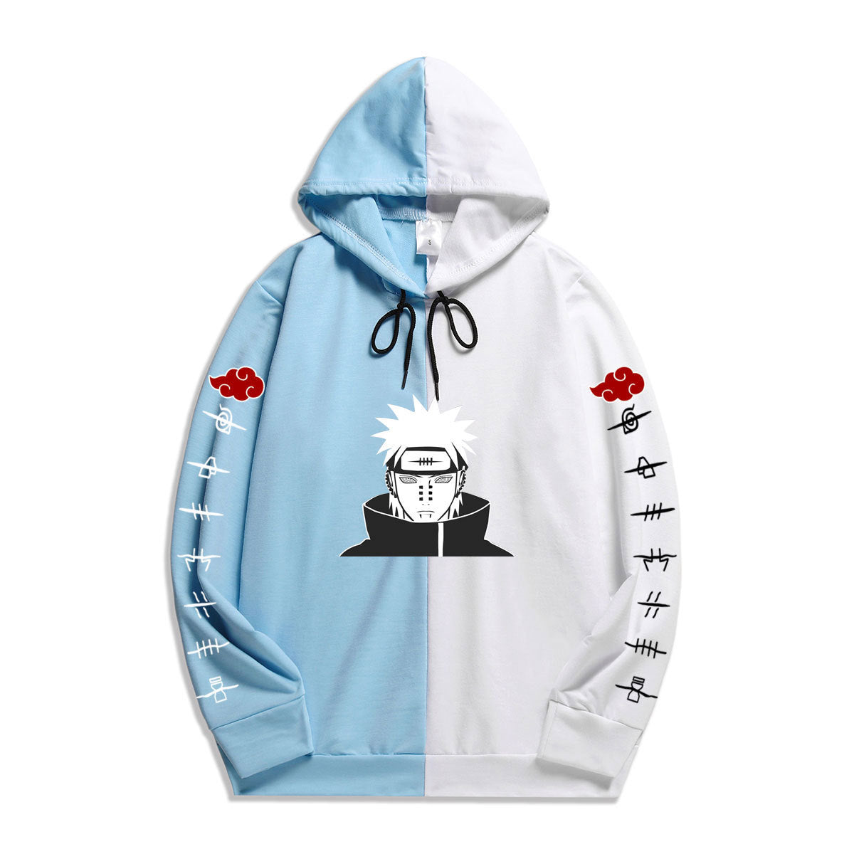 Anime Naruto Akatsuki Splicing Printed Hoodies Pain Pullover Casual Sweatshirt