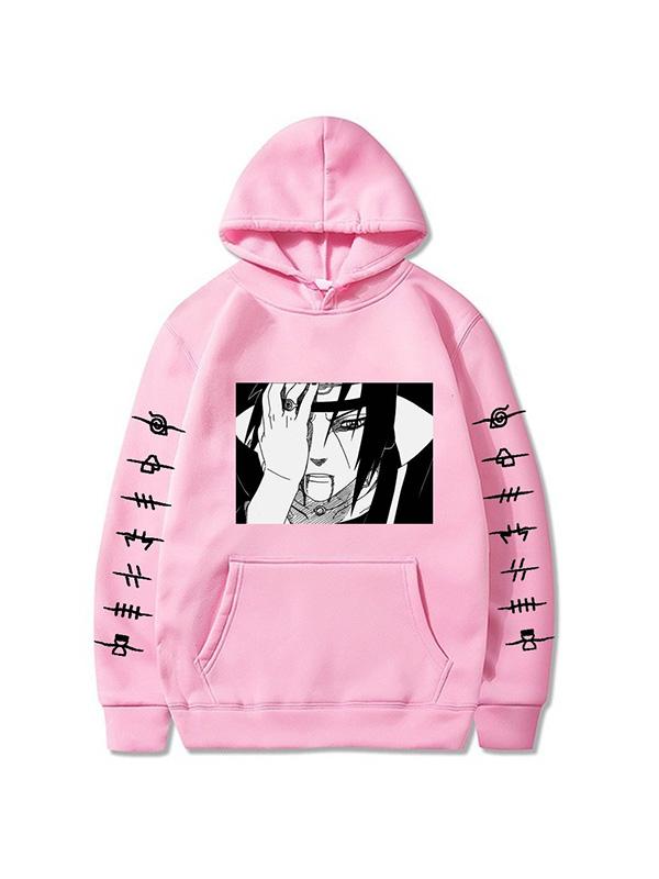 Manga Naruto Uchiha Itachi Pink Printed Hoodie