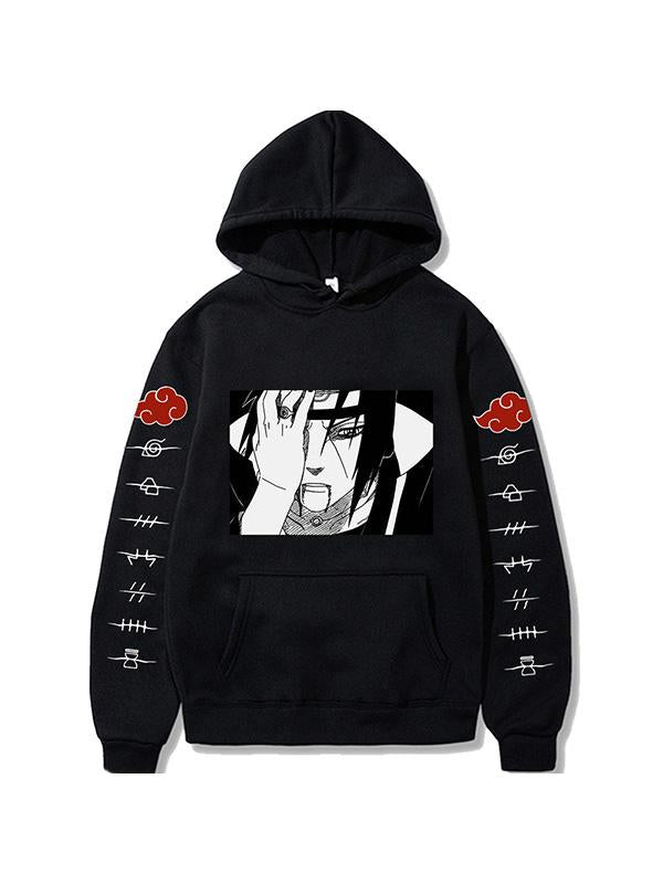 Manga Naruto Uchiha Itachi Black Printed Hoodie
