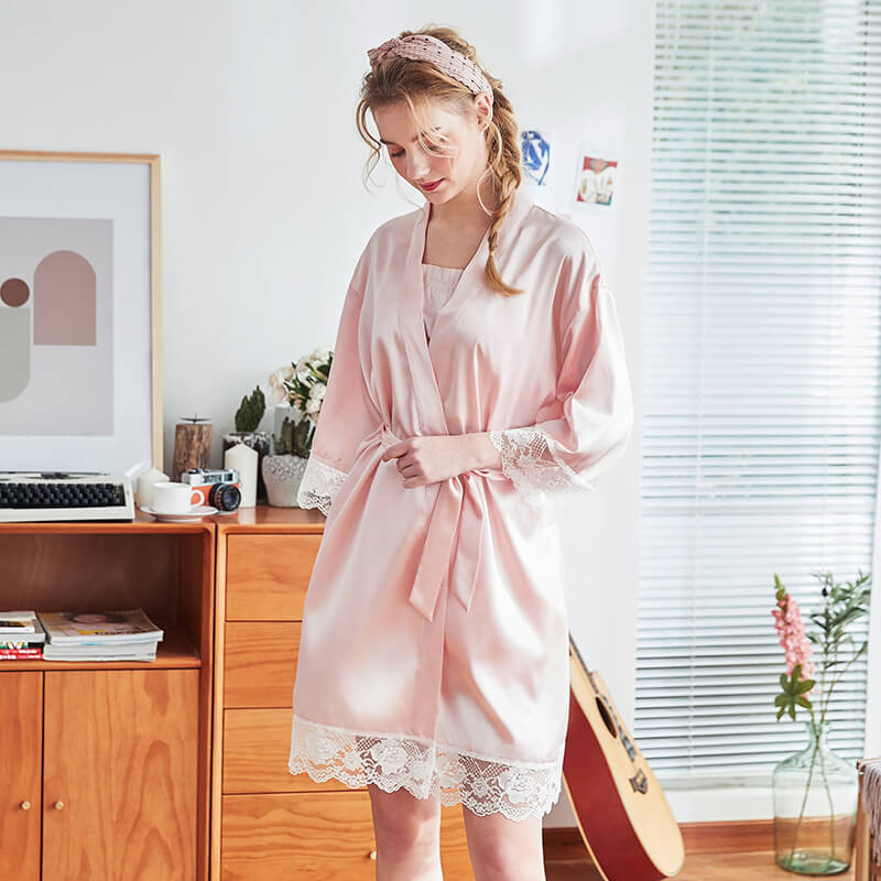Women Robes Soft Silk Like Loungewear
