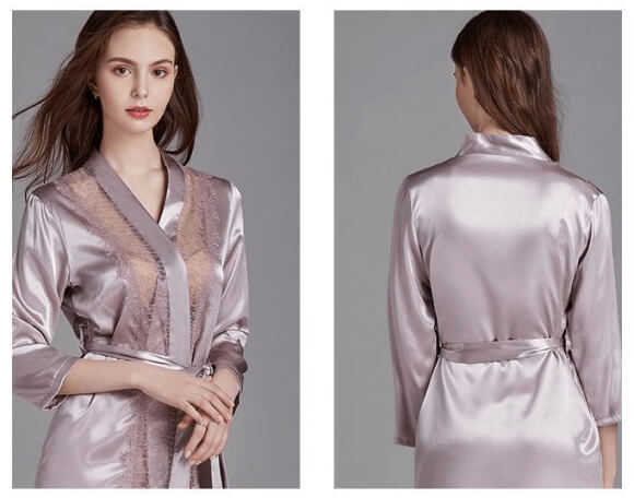 Women Robes Sexy Soft Silk Like Loungewear