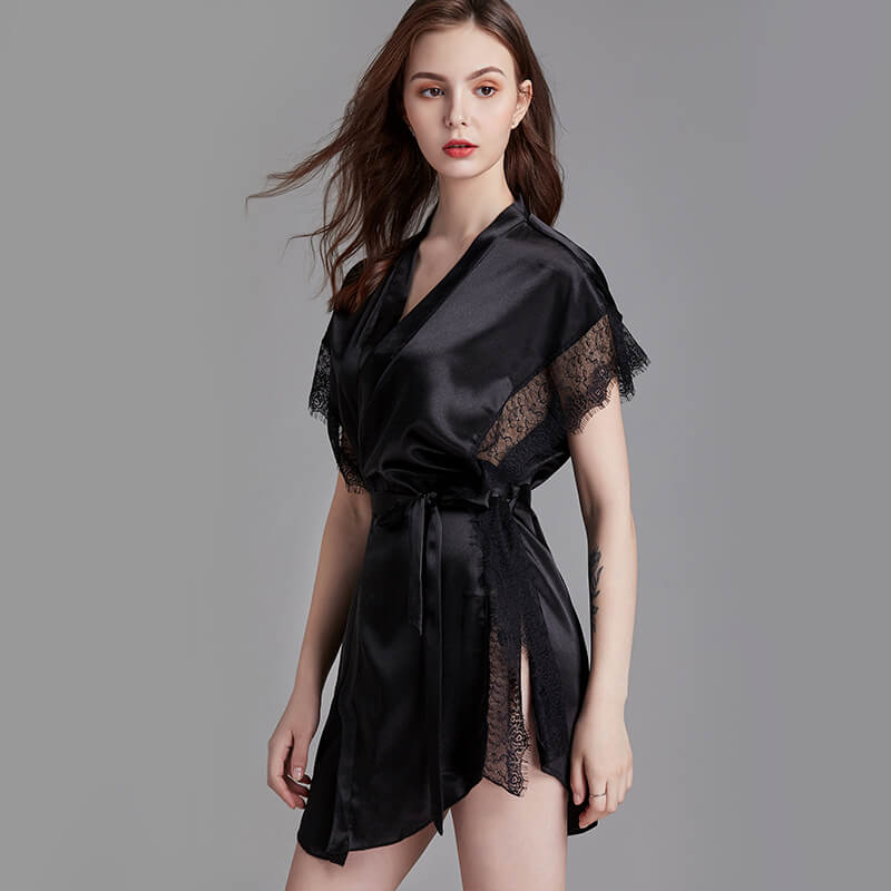 Women Robes Sexy Soft Silk Like Loungewear