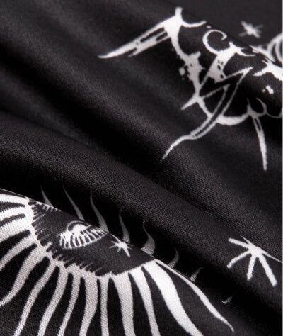 Women Robes and Camisole 3-Piece Set Soft Silk Like Loungewear with Sun Moon Printed