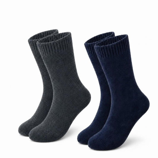 Loritta 2 Pairs Mens Wool Socks , Warm Cozy Boot Winter Thermal Socks for Men, Size 6-12