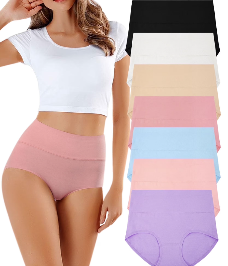 Loritta 7 Pcs Womens Cotton Underwear Sexy Stretch Panties Low High Hipster Ladies Soft