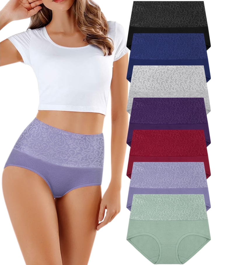 Loritta 7 Pcs Womens Cotton Underwear Sexy Stretch Panties Low High Hipster Ladies Soft