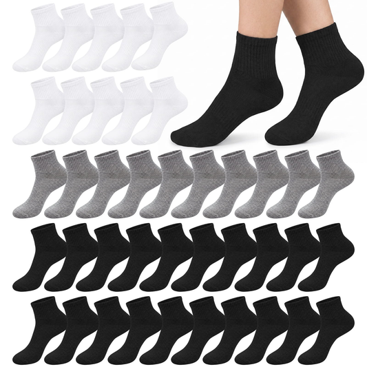 Loritta 20 Pairs Womens Ankle Socks Bulk Pack, Moisture Wicking Breathable Low Cut Socks Colorful