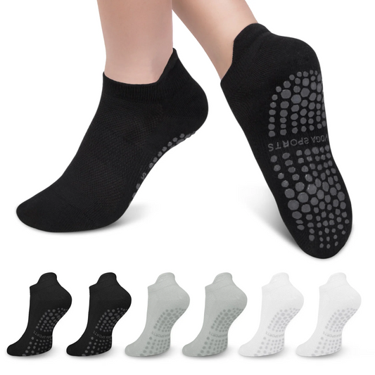 Loritta 6 Pairs Non Slip Pilates Sock for Women Yoga Sock with Grips for Ballet Workout Hospital