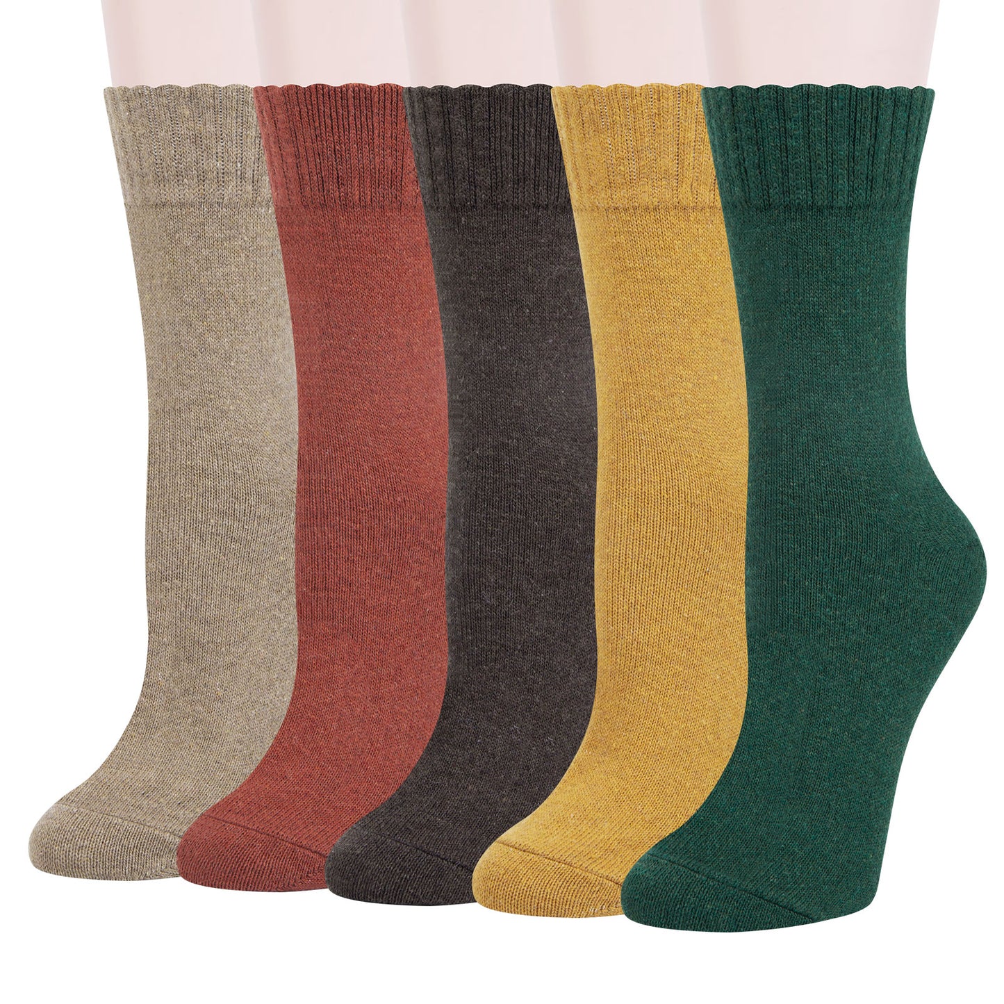 Loritta 5 Pairs Women Wool Socks Vintage Thick Warm Wool Socks for Women Gifts