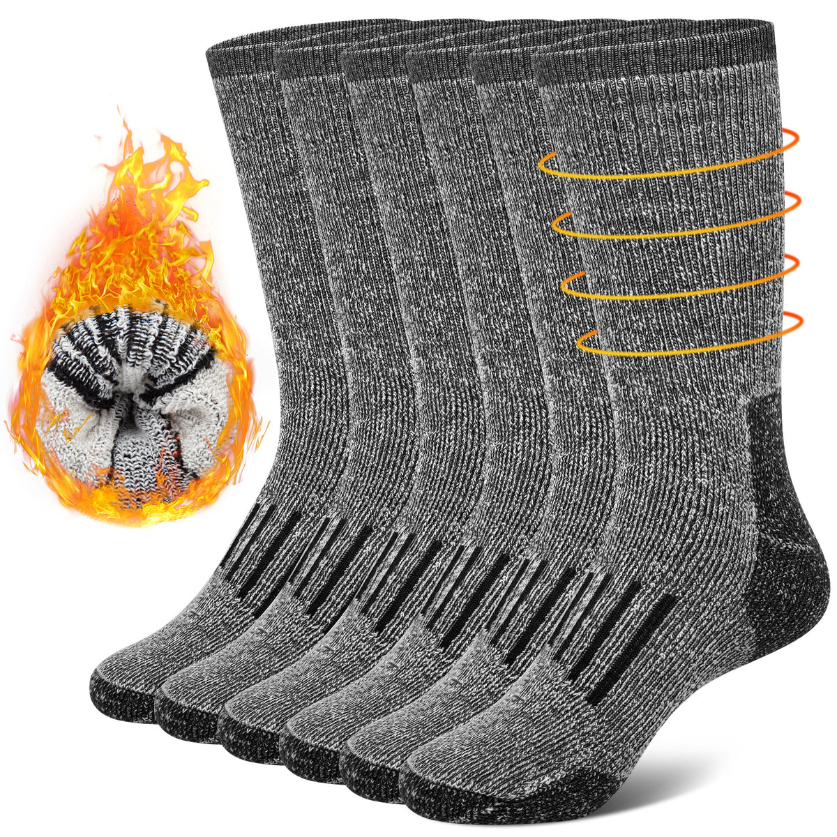 Loritta 80% Merino Wool Socks for Women Warm Mid-Calf Thermal 3 Pairs