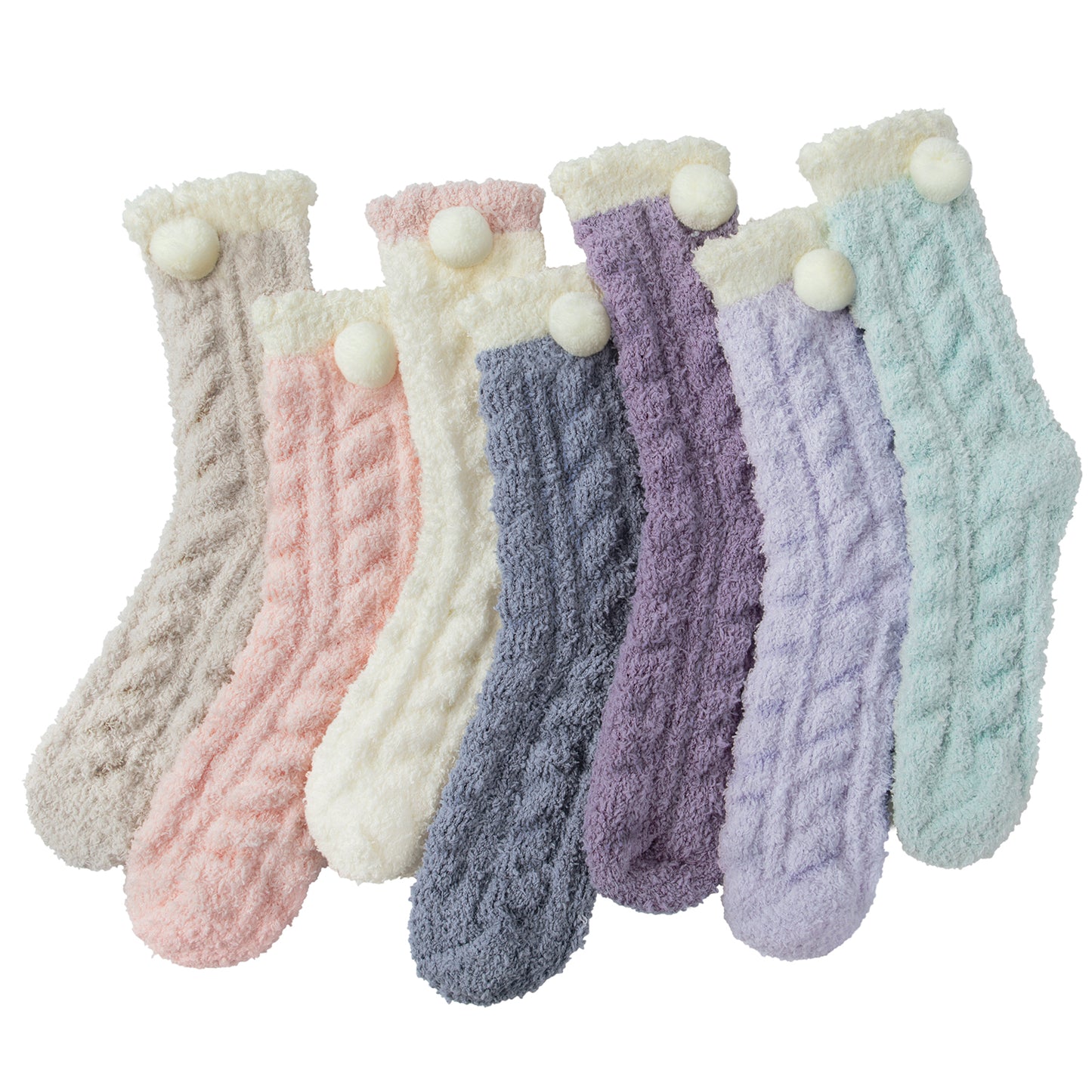 Loritta 7 Pairs Womens Fuzzy Socks Soft Winter Warm Cozy Fluffy Soft Slipper Socks Gifts