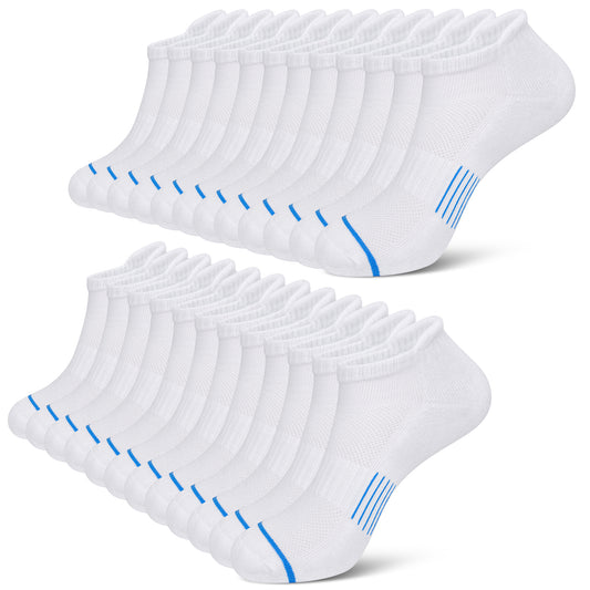 KOITHOT 12 Pairs Men Ankle Socks, Mens Cushion Athletic Low Cut Running Socks for Men