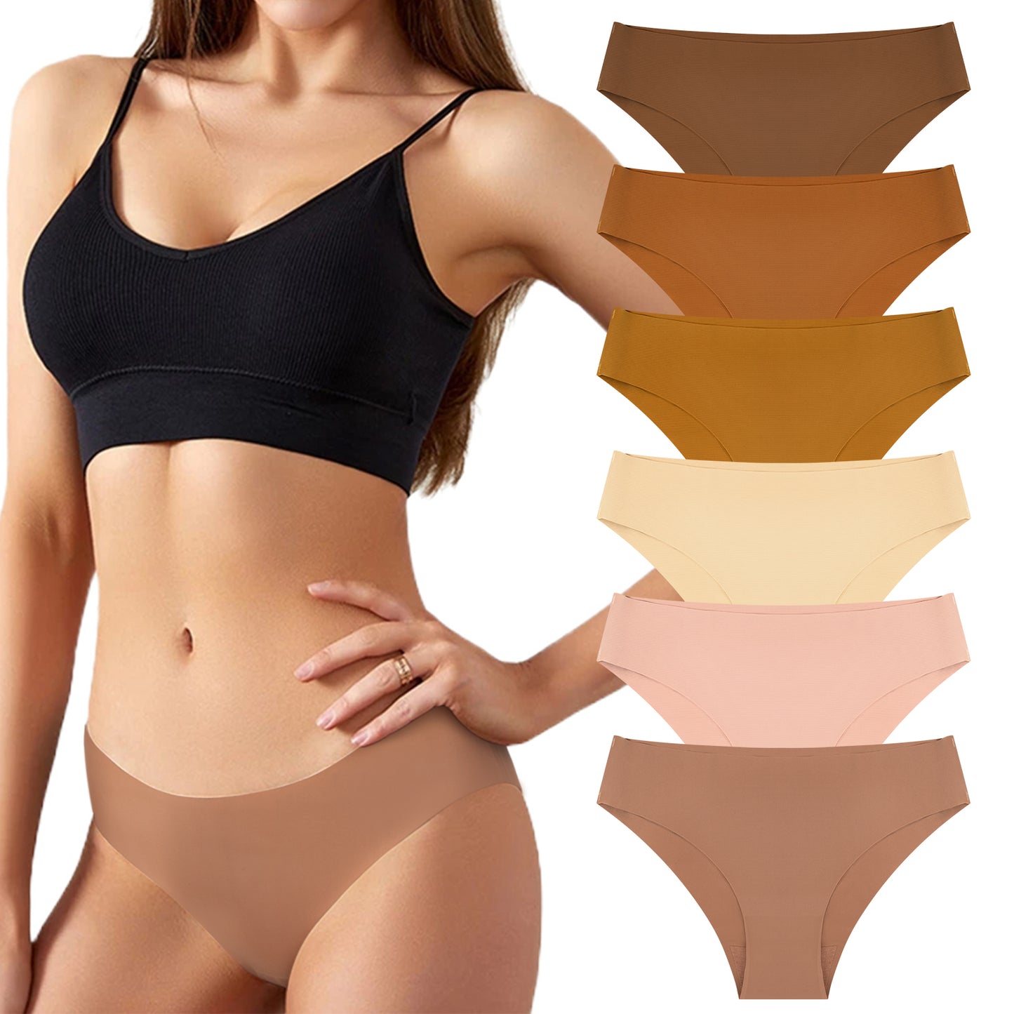 Loritta 12 Pcs Womens Seamless Underwear Sexy Stretch Panties Low High Hipster Ladies Soft