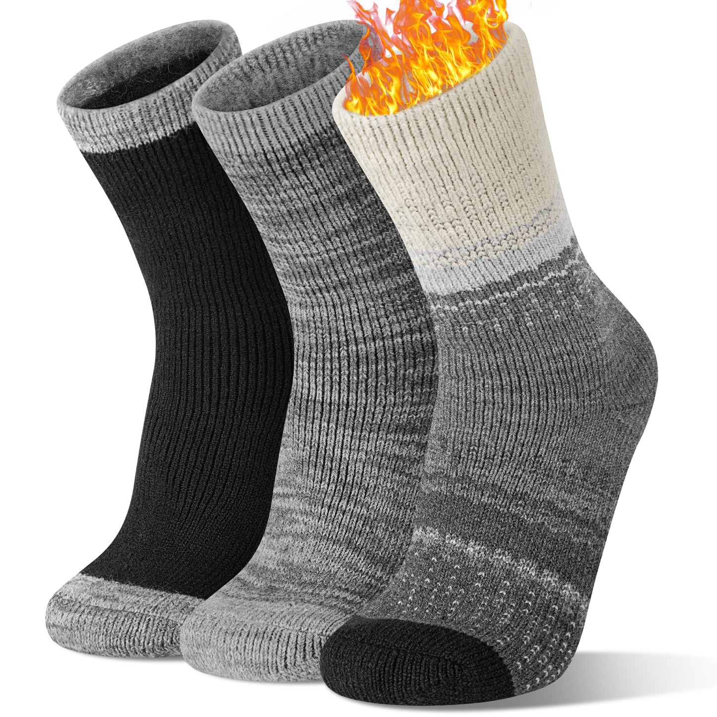 Loritta Thermal Socks for Men Winter Warm Heated Socks for Cold Weather