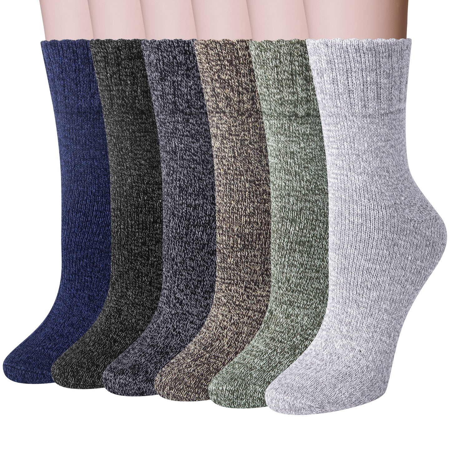 Loritta 6 Pairs Womens Socks Wool Socks Cashmere Thick Knit Warm Winter Socks for Women Gifts