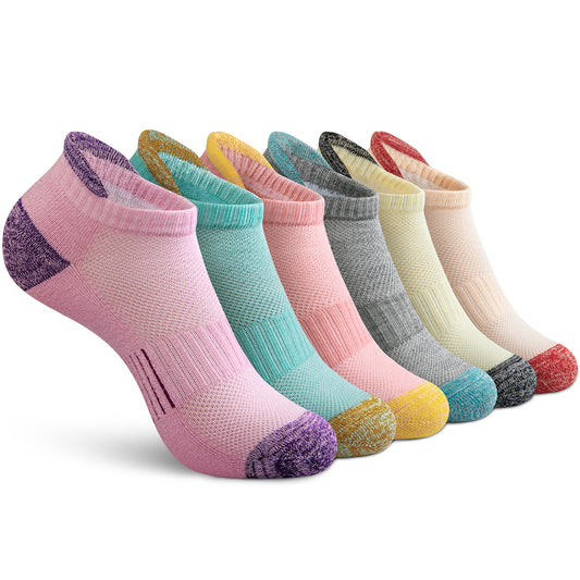 Loritta Running Ankle Socks for Women Athletic Cushioned 6 Pairs Workout No Show Socks Women