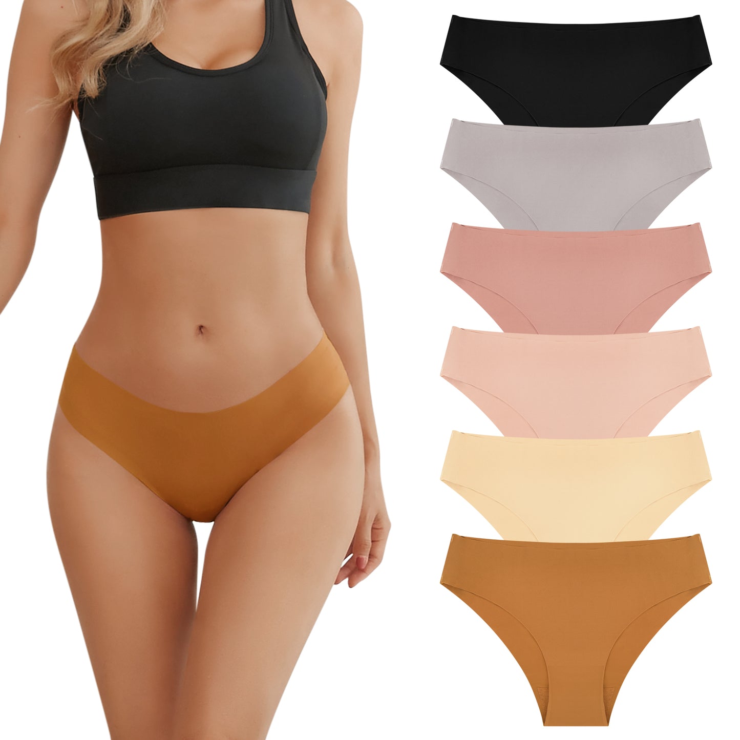 Loritta 12 Pcs Womens Seamless Underwear Sexy Stretch Panties Low High Hipster Ladies Soft