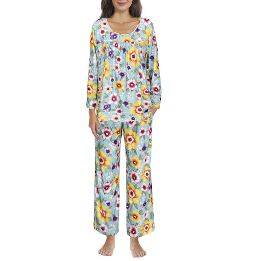 Loritta Womens Pajama Sets 2 Piece Loungewear Long Sleeve Shirts and Pants Pjs Sleepwear with Pockets