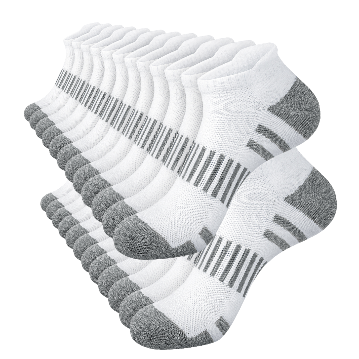 Loritta 12 Pairs Mens Socks Gray Running Ankle Socks Low Cut Cushioned Breathable Athletic Socks Mens Socks Size 6-9
