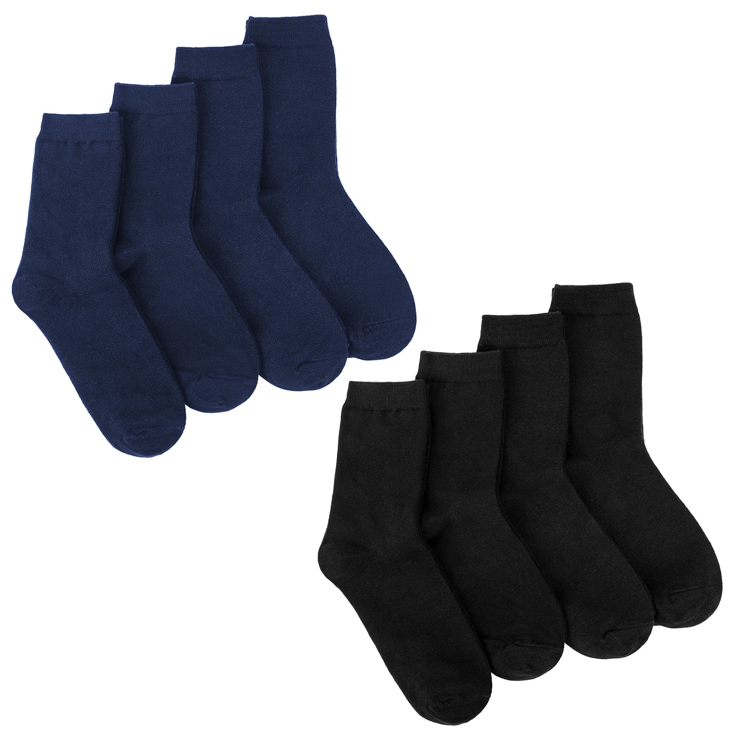 Loritta 8 Pairs Crew Socks Solid Casual Cotton Socks Athletic Dress Socks