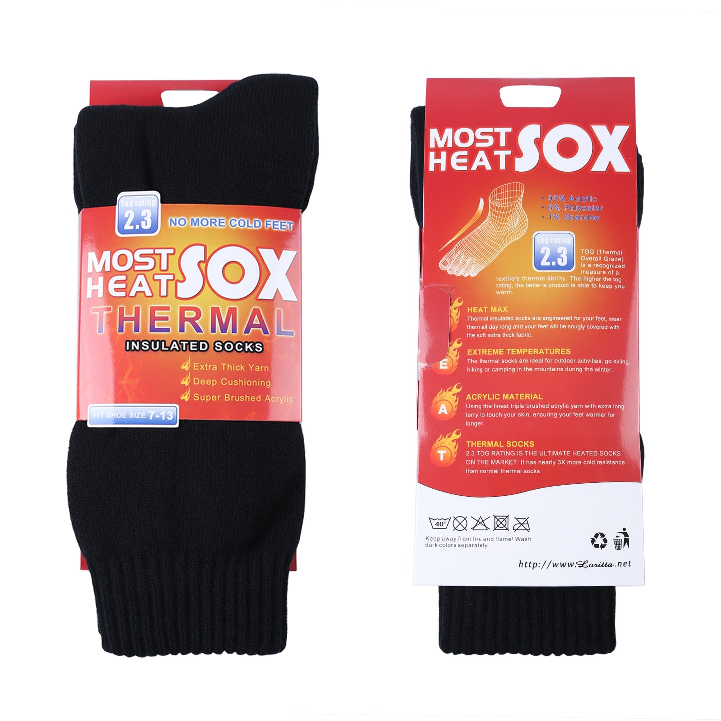 Loritta 4 Pairs Winter Thermal Socks for Men Thick Warm Socks Women Men